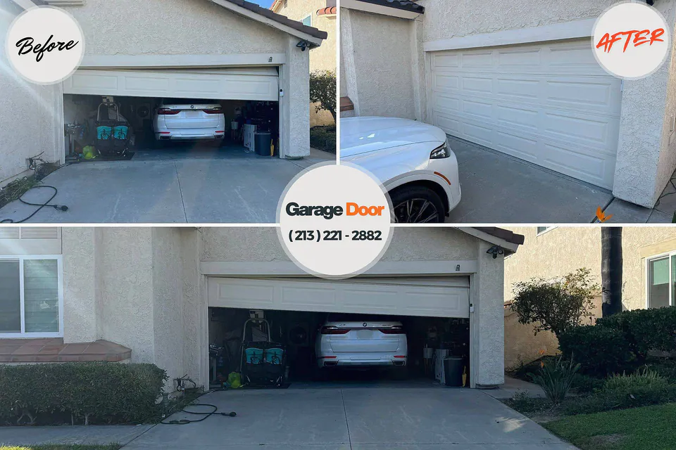 Before and after: garage door repair Wichita Falls, TX